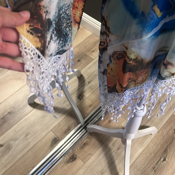 Mushka, by Sienna Rose, sheer tunic with tassel like fringe, large; butterfly - Picture 3 of 7